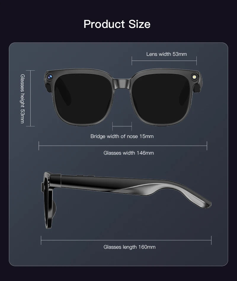 New Smart AI Glasses 1080P HD Video Record Camera ChatGPT