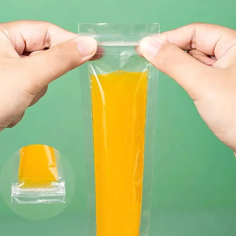 Disposable Ice Popsicle Mold Bags Clear Ice Block Packaging