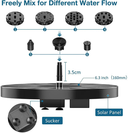 2.5W Solar Bird Bath Fountain, Solar Fountain Pump