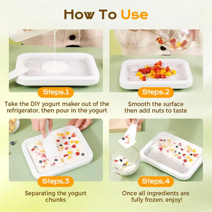 Household Ice Cream Maker Pan with 1 Scraper Instant