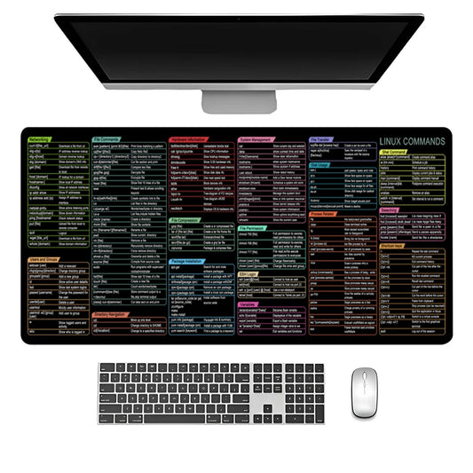 Linux Commands Cheat Sheet Mouse Pad Large Shortcuts