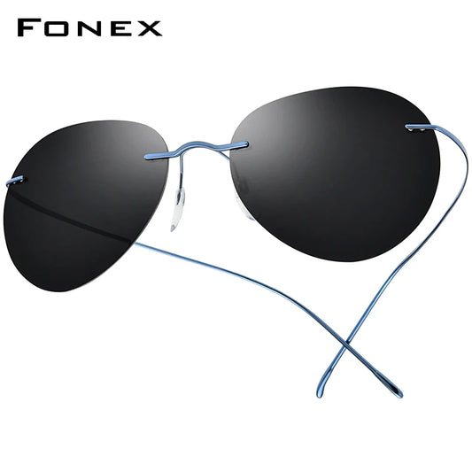 Titanium Rimless Sunglasses Men Ultralight Frameless