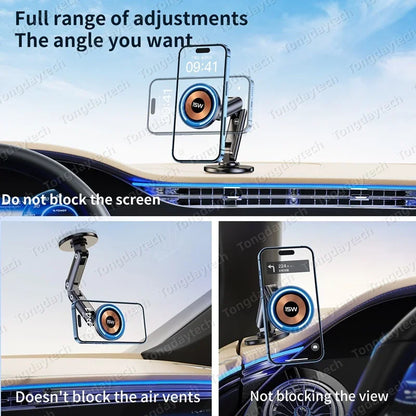 15W Car Magnetic Wireless Charger Holder 360 Rotation