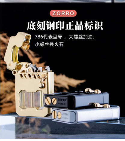 Zorro Kerosen Lighter Cyber Mecha Transparent Bin Rocker