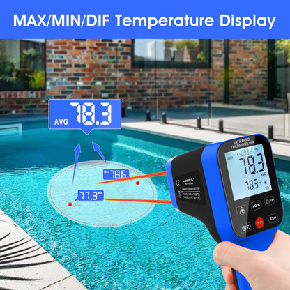 Infrared Thermometer Gun Rechargeable High Temp Laser