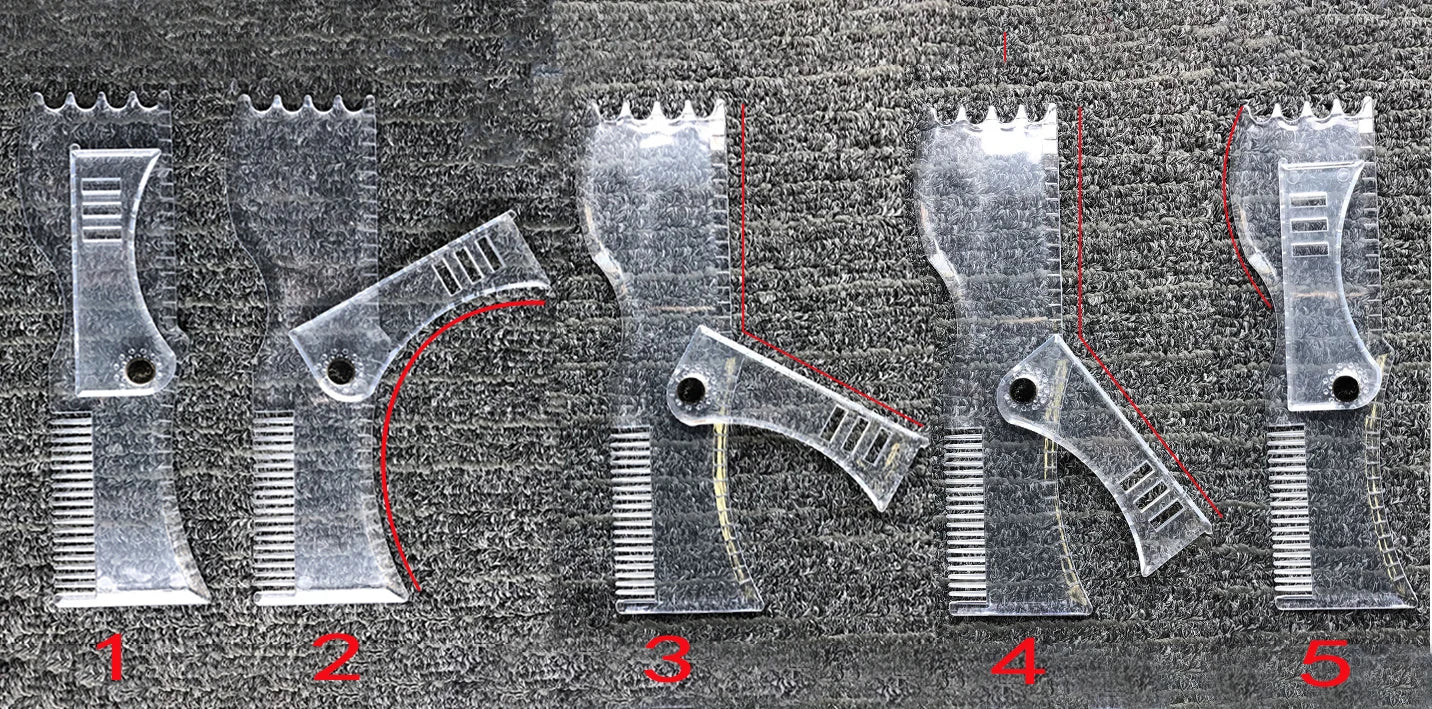 5in1 Adjustable Men Beard Modeling Ruler Shaping Styling Template