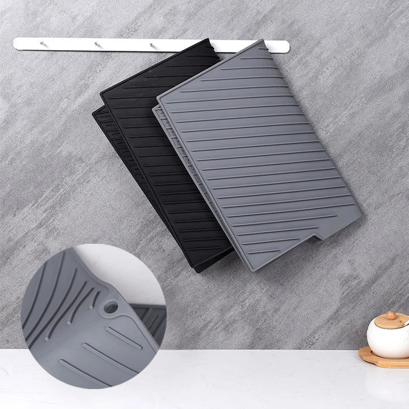 Silicone Dish Drying Mat Pots Dish Drain Mat For Kitchen