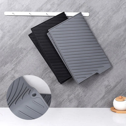 Silicone Dish Drying Mat Pots Dish Drain Mat For Kitchen