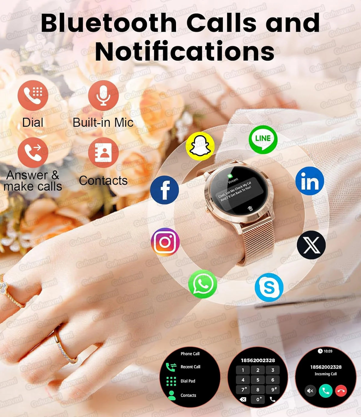 New Smart Watch For Women Gift 1.32 Inch Full Touch Screen