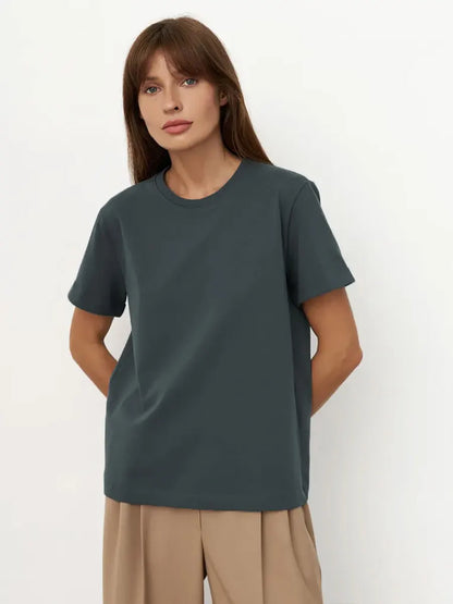 Bornladies Summer 100% Cotton Women's T-shirt Bottoming Tops