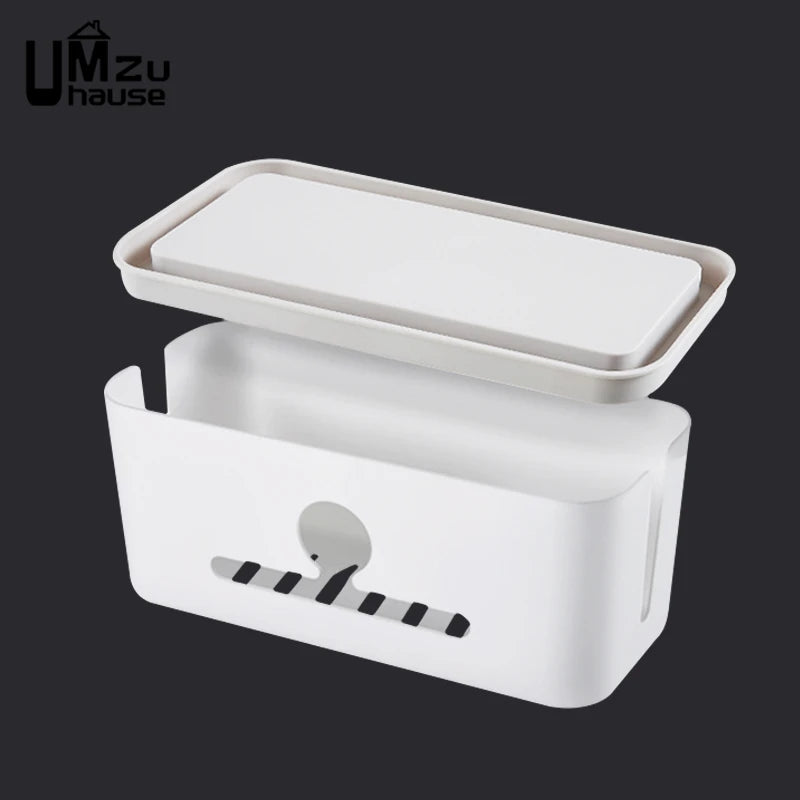 Power Strip Organizer Cable Management Box Multi Socket Desk Bins