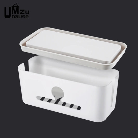 Power Strip Organizer Cable Management Box Multi Socket Desk Bins