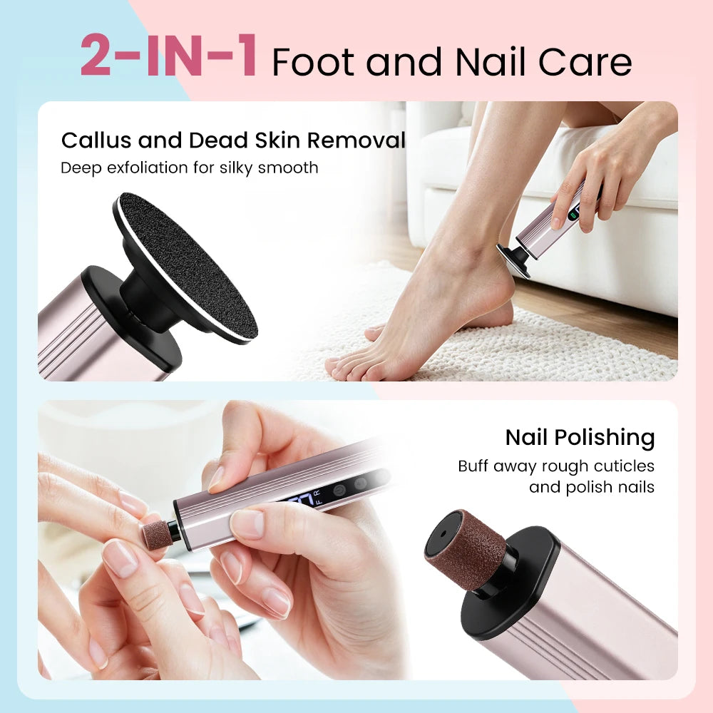 Aluminum Alloy Electric Foot Grinder 9 Speeds Callus