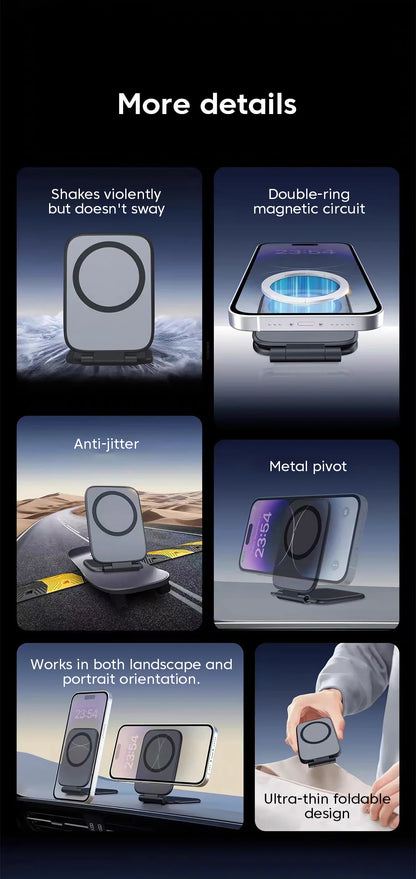 Ultrathin Car Magnetic Mobile Phone Holder Adjustable Foldable