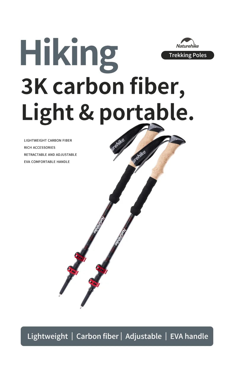 Trekking Poles Carbon Fiber Climbing Stick