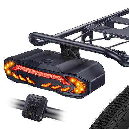 Wireless Bicycle Alarm Rear Tail Light With Turn Signal IP65