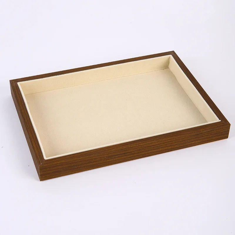 Solid Wood Jewelry Display Tray Stackable Storage