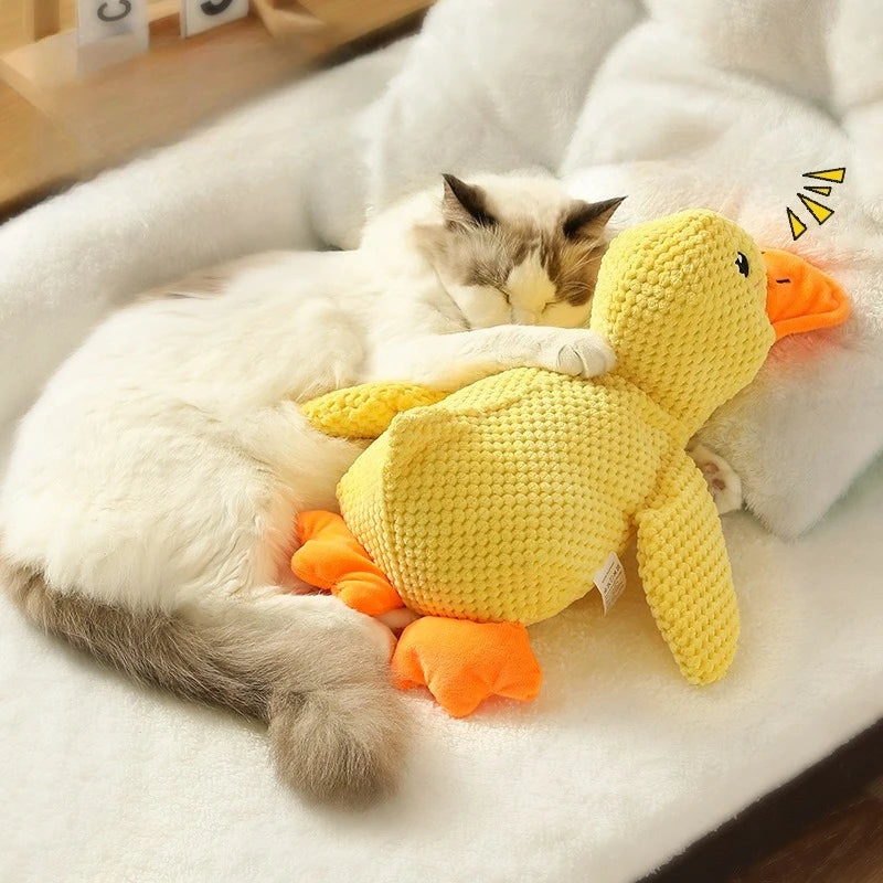 Duck dog toy plush chew resistant durable dog toy