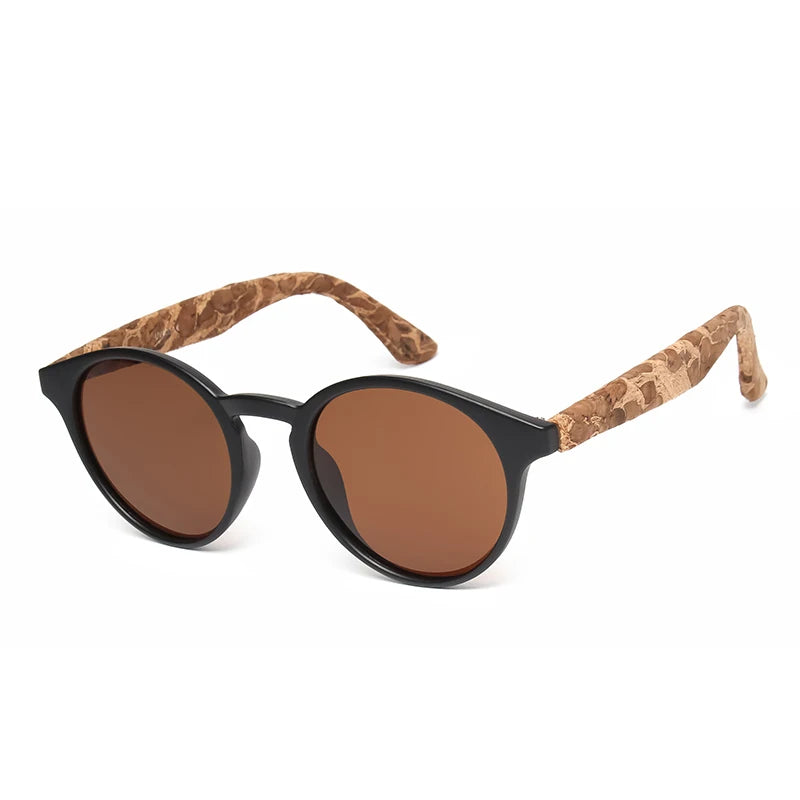 Kenbo Fashion Wood Grain Round Polarized Sunglasses
