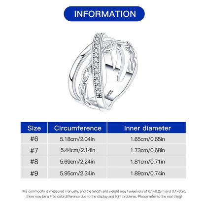 925 Sterling Silver Three-Ring Stackable Ring for Women