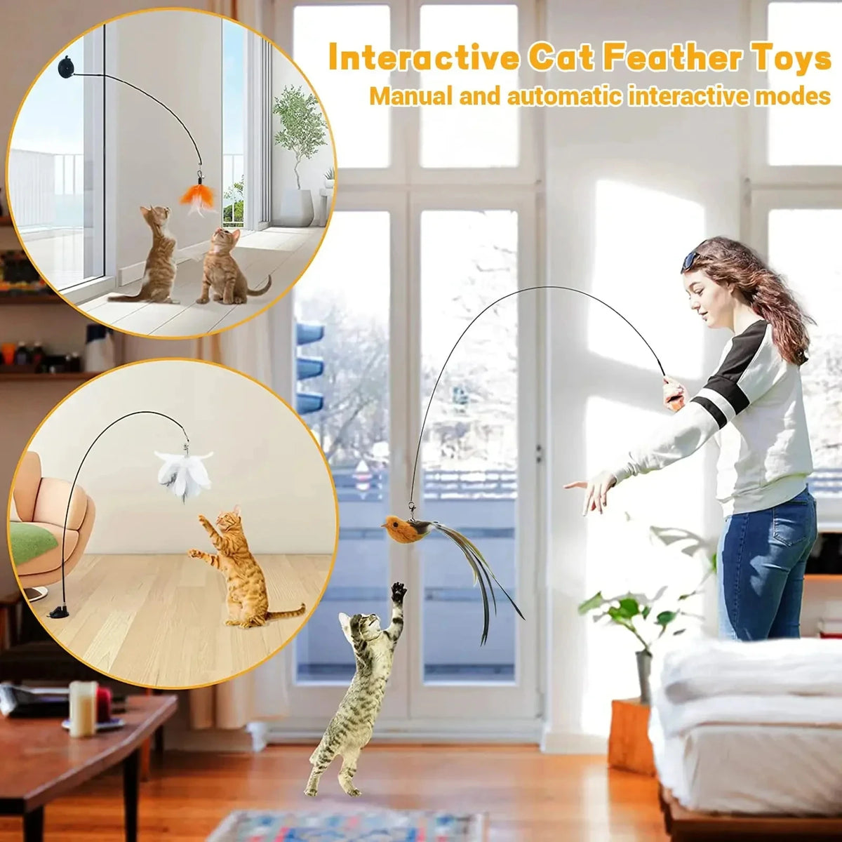 Simulated Bird Cat Toys Upgraded Epoxy Sucker Steel Wire