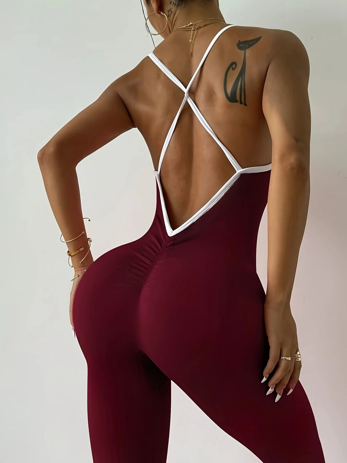 Girls Pink Sports Jumpsuit Running One Piece Bodysuit