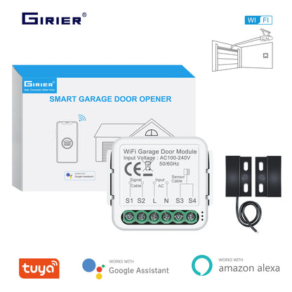 GIRIER Tuya Smart WiFi Garage Door Opener Controller Supports