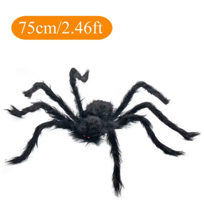 Halloween Plush Spider, 30-200cm Outdoor Giant Spider Decor Chamber Prank Black Spider