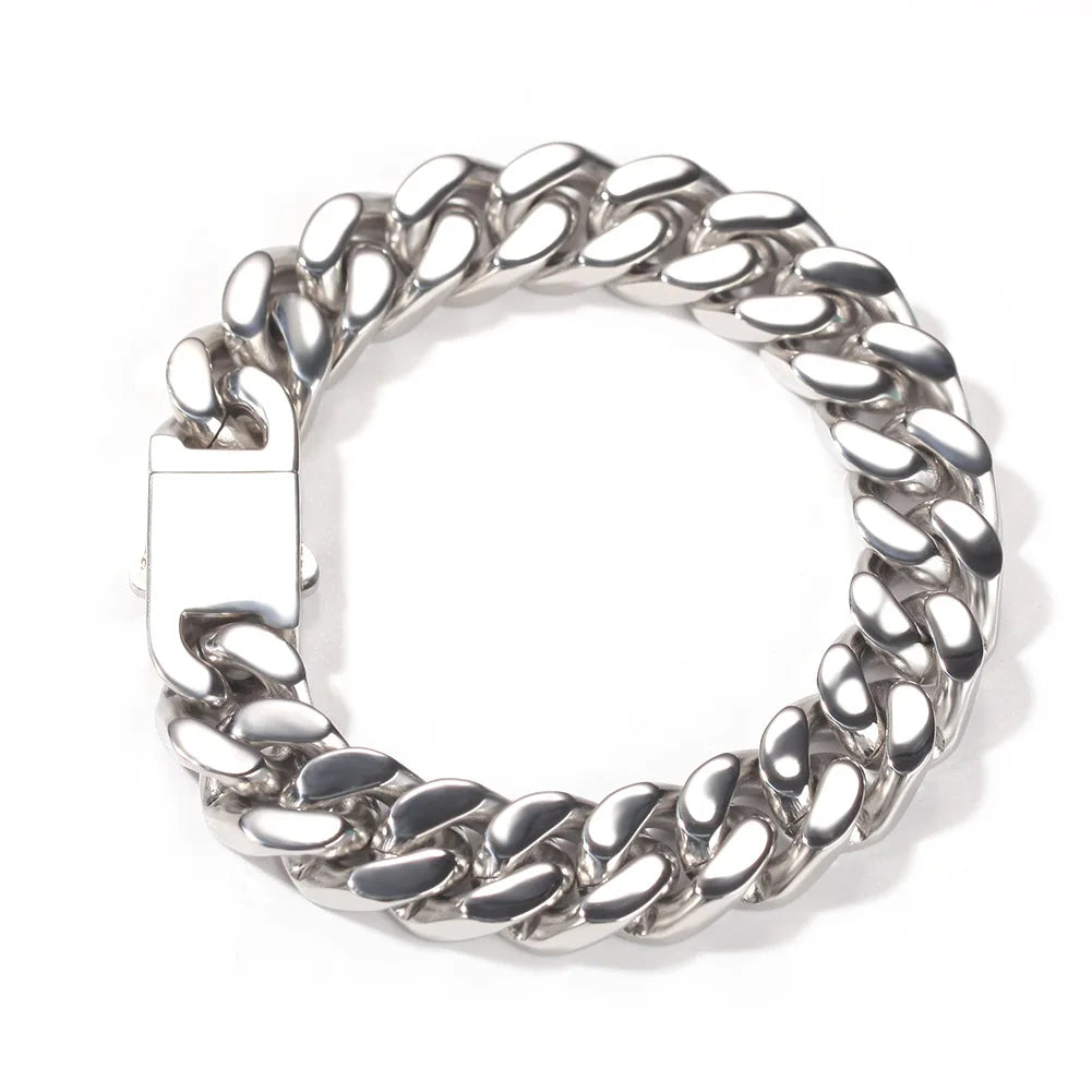 316 Stainless Steel Plated 18k Gold Fashion Hip Hop Bracelet