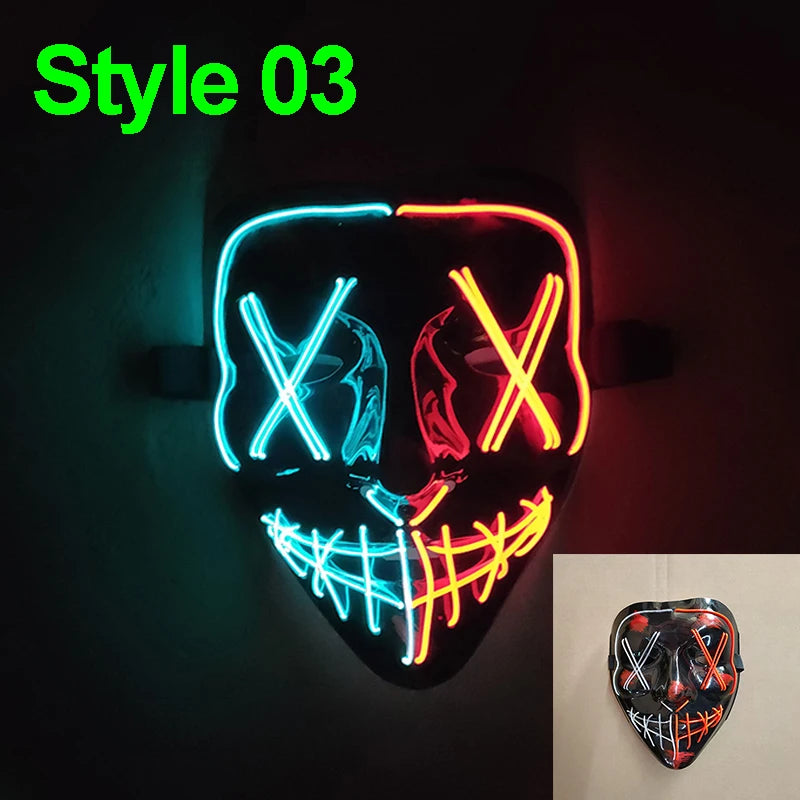 Halloween Party Supplies Luminous LED Purge Mask