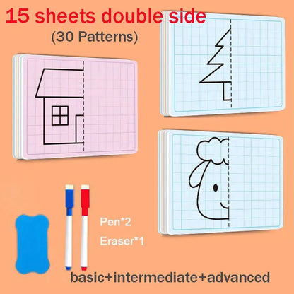 30 page children's grid symmetrical drawing toy