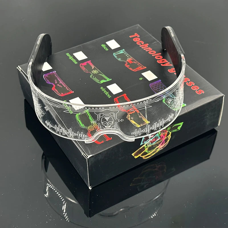 New Acrylic Luminous Glowing Cyberpunk Glasses LED Light