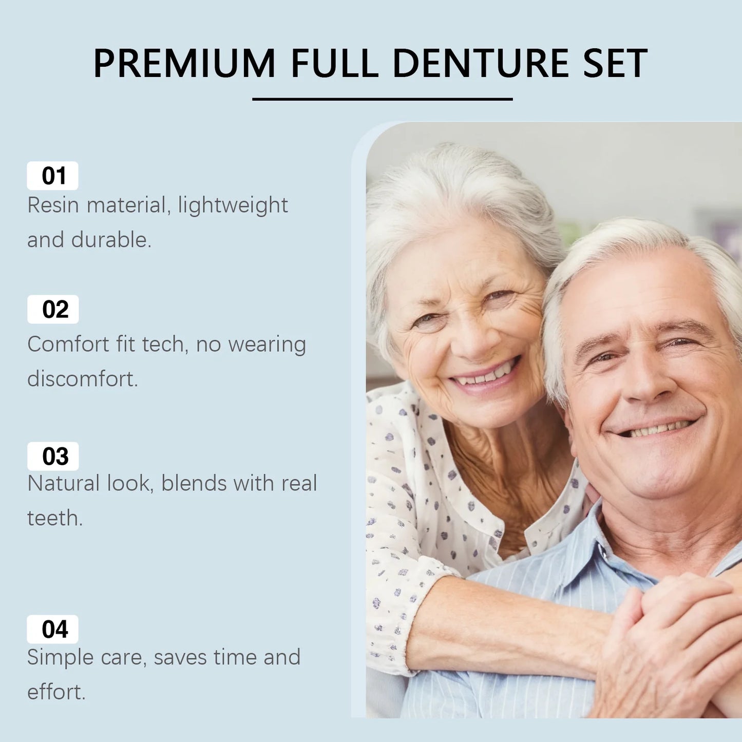 Dentures Full Set Natural Upper Lower Braces Silicone Denture Set