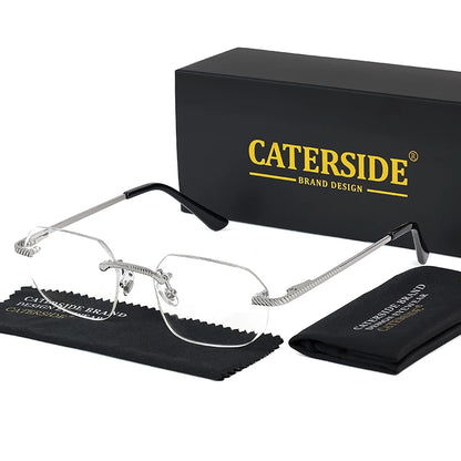 New Retro Rimless Sunglasses Men's Polygon Brand Designer