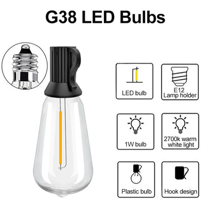 Outdoor String Lights 110V/220V LED Patio Hanging Lights