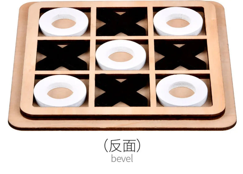 Montessori Chess Play Wooden Jigsaw Toy Game Interaction