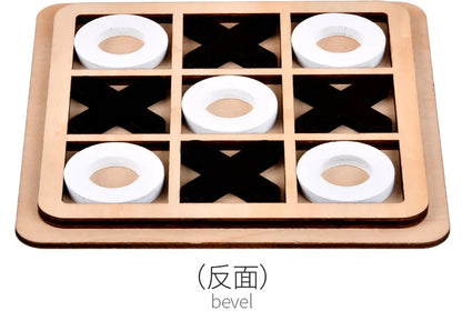 Montessori Chess Play Wooden Jigsaw Toy Game Interaction