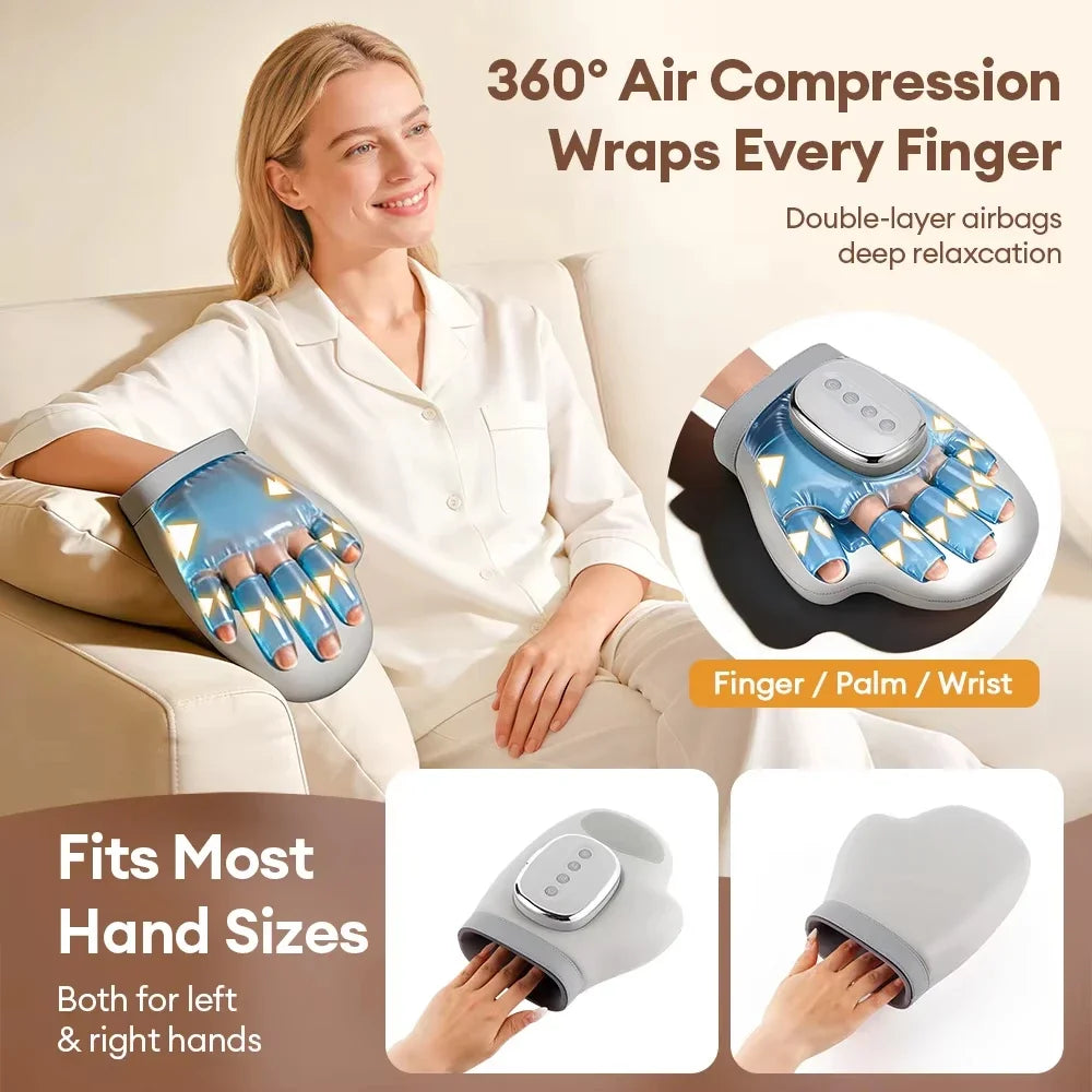 Hand Massager With Airbag Compression Finger Wrist Palm