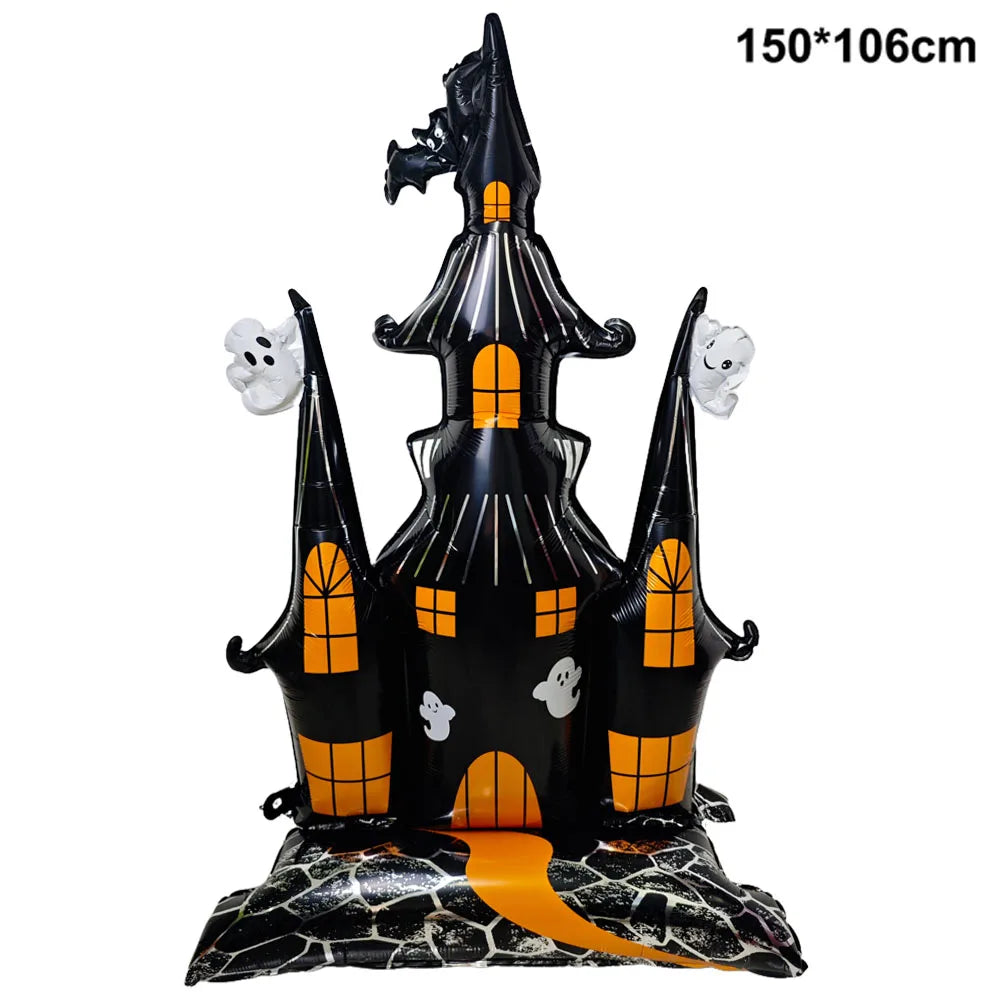 Large Halloween Standing Foil Balloons Haunted House Castle