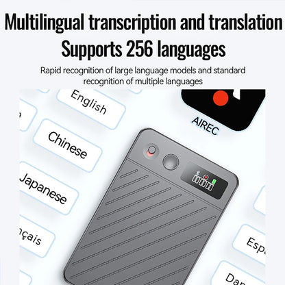 8-256GB AI Voice Recorder with Display Screen Real-Time Transcription