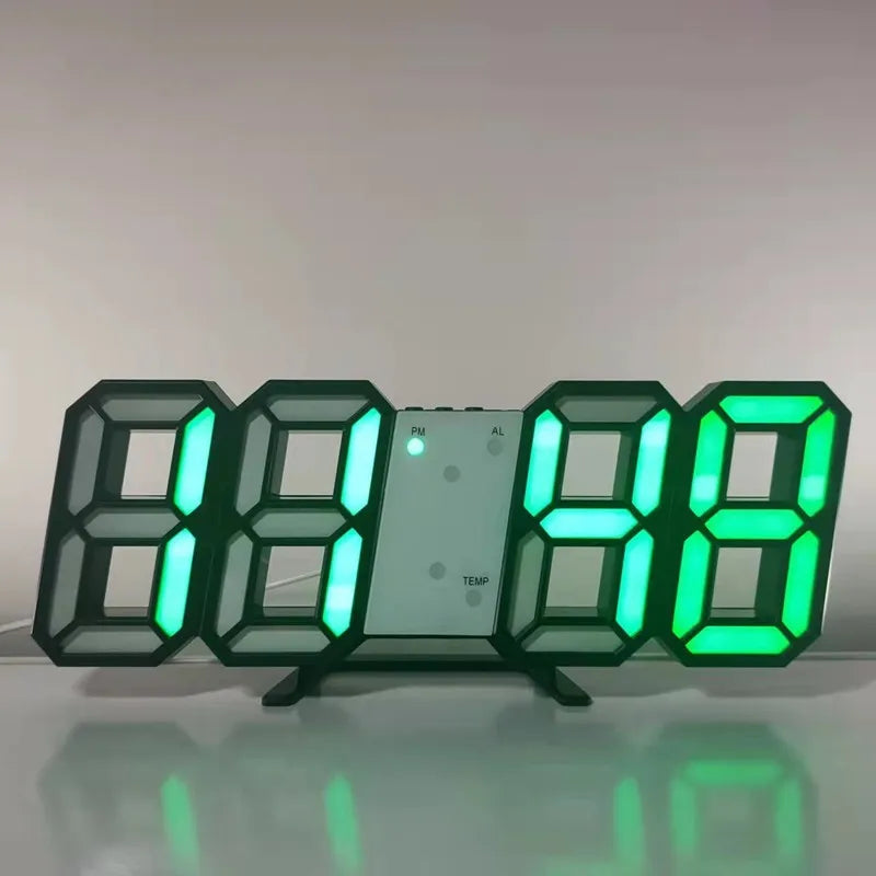 LED Digital Alarm Clock Wall Hanging With 3D Display
