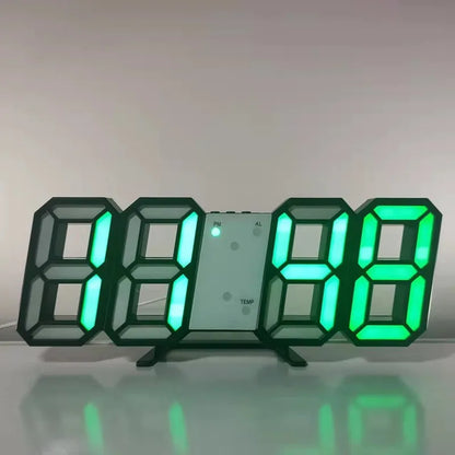 LED Digital Alarm Clock Wall Hanging With 3D Display
