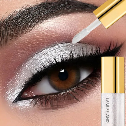 Pearly Liquid Eyeshadow Natural Smokey Silver Shimmer