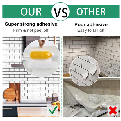 Subway Wall Stickers Peel and Stick 3d Brick Vinyl