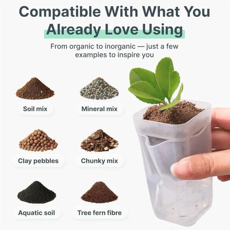 Transparent Flower Plant Pot Self Watering Planter