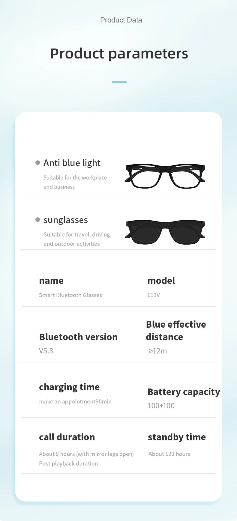 Smart Glasses  Remote Shoot Bluetooth Sunglasses AI Voice