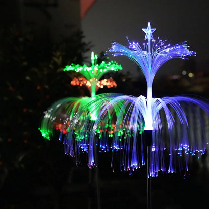 Solar Colorful Color Changing Fiber Optic Jellyfish Lamp