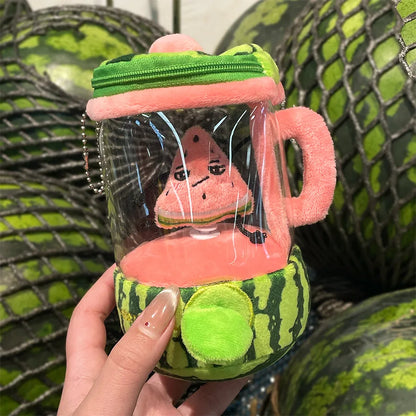 Fun Drawstring Rotating Plush Toys Keyring Fruit Juicer
