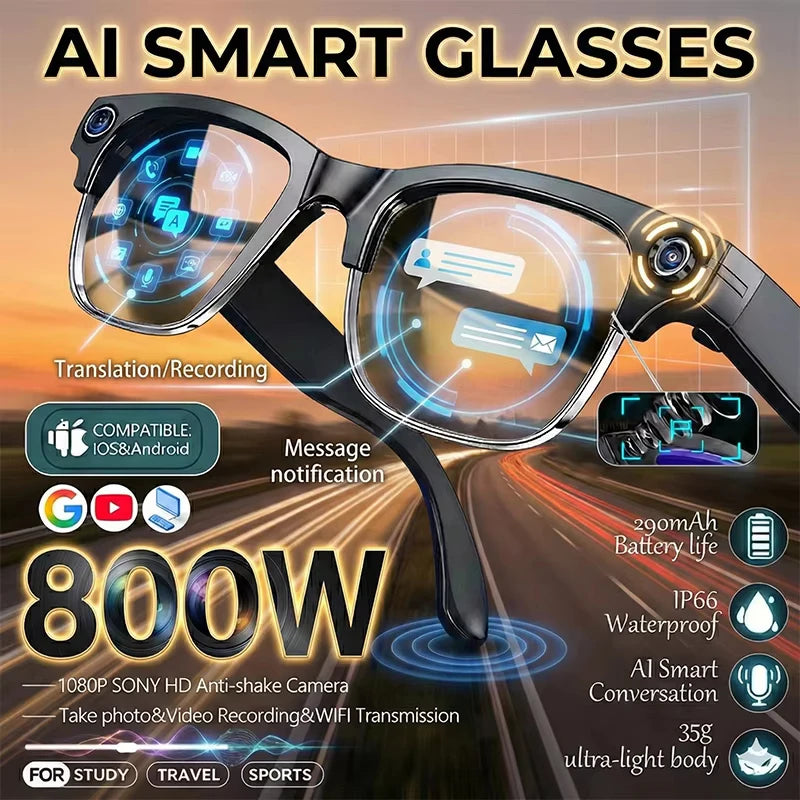 New Upgrade 800W Pixel Smart Glasses With Camera