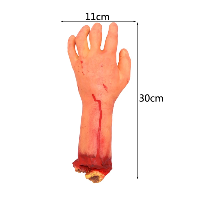 Horror Halloween Party Props Scary Bloody Fake Hand Finger Leg Foot Heart